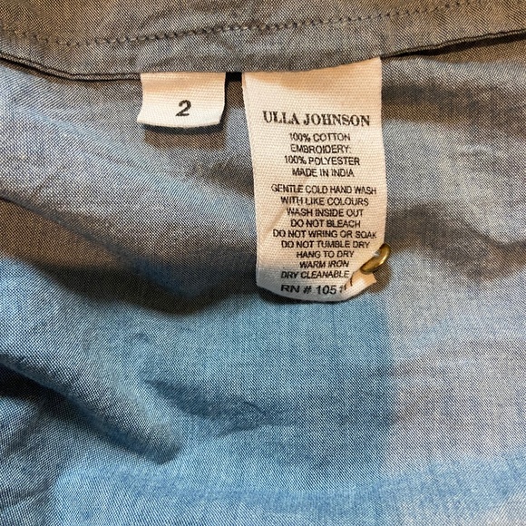 Ulla Johnson Light Blue, Cotton, Flutter-Sleeve, Tired Dress - Picture 8 of 9